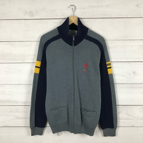 Vintage Sweaters - Vintage 1988 Olympics Winter Games White Ram Full Zip Sweater
